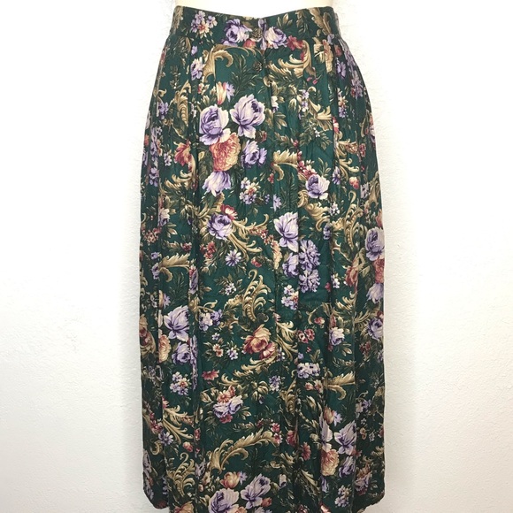 Vintage Dresses & Skirts - Vintage Napa Valley A-line Floral Button Skirt